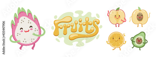 Cute Fruits Emoji Set