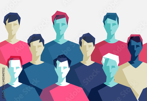 Pattern con gruppo di uomini di diverse età e colore della pelle photo