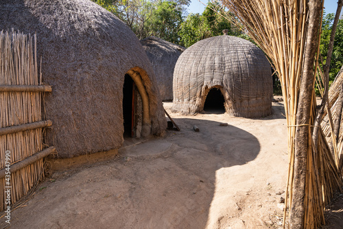 African traditional buildings of cultural villages photo