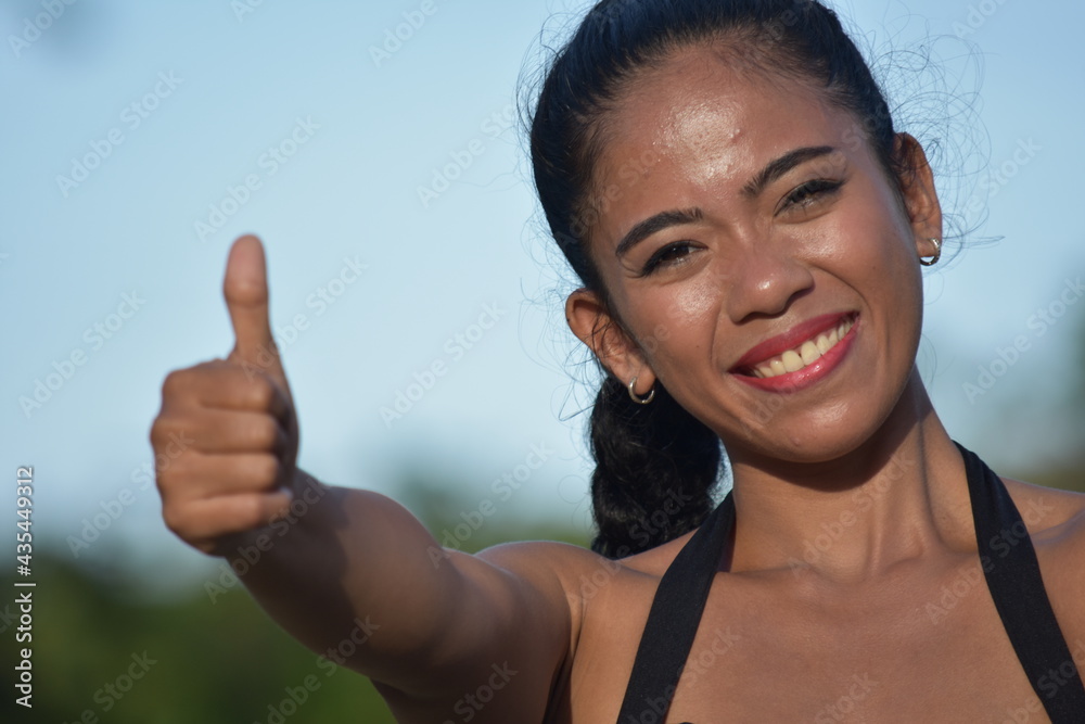 A Woman With Thumbs Up A Woman With Thumbs Up