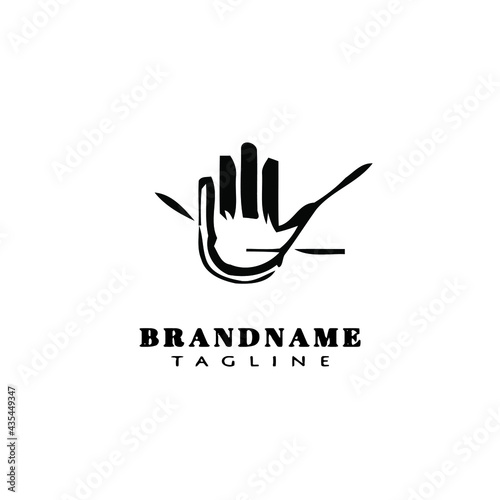 acupuncture hand logo icon design template vector illustration