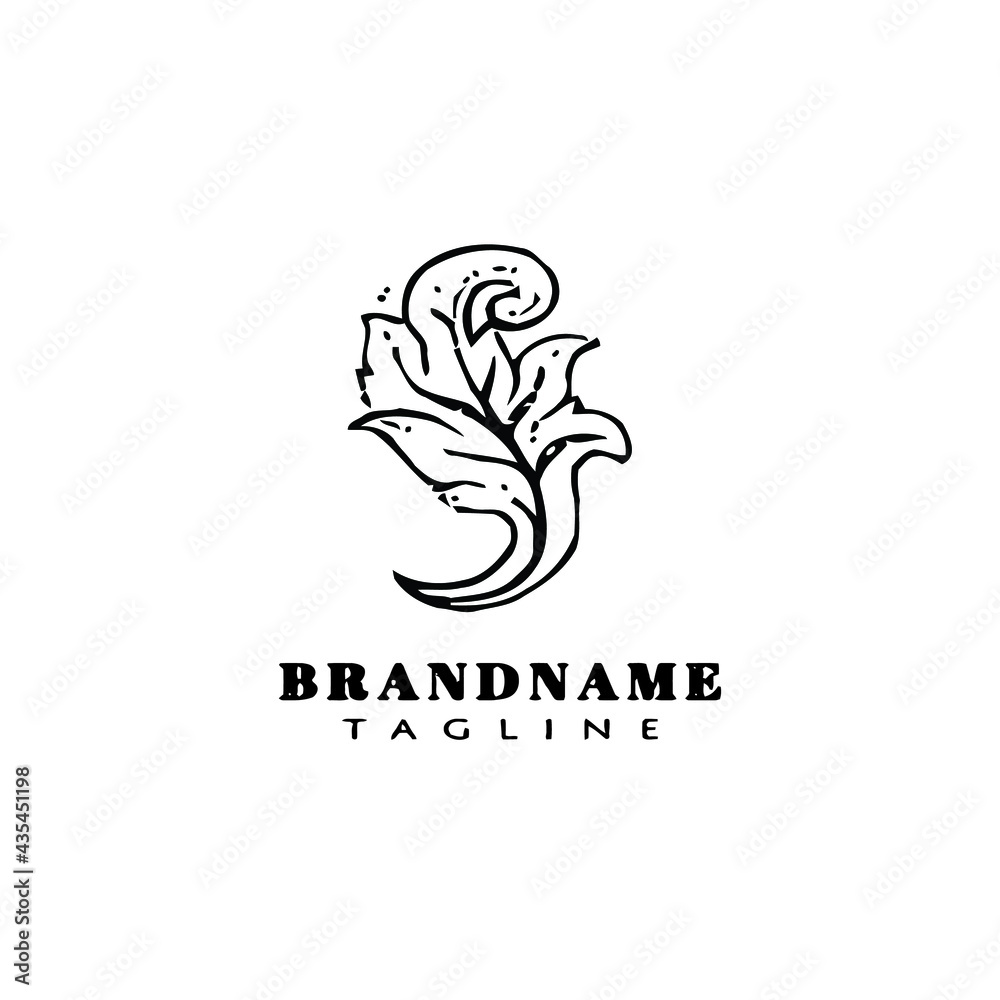 acanthus leaf logo icon design template vector illustration