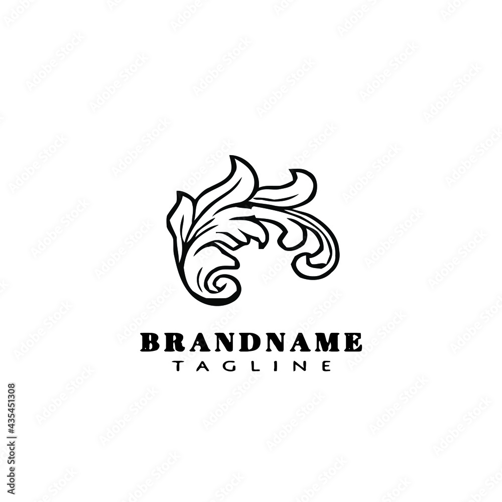 acanthus leaf logo icon design template vector illustration