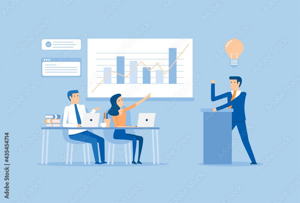 Fototapeta premium Business meeting and study of finance path