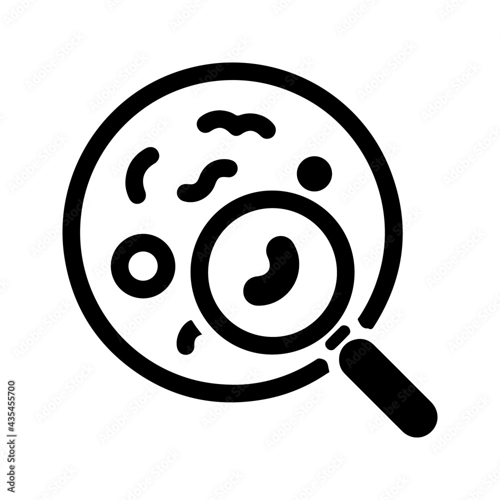 Virus scanning icon, vector and glyph