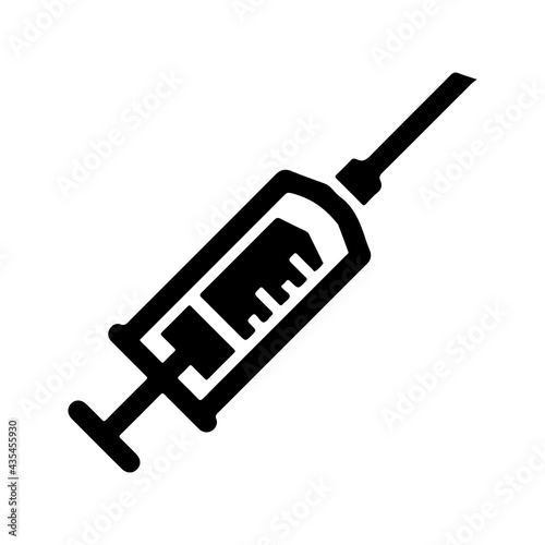 Syringe, injection noodle icon, vector and glyph