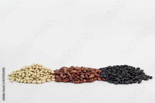 color beans macro photography on a white background copy space 