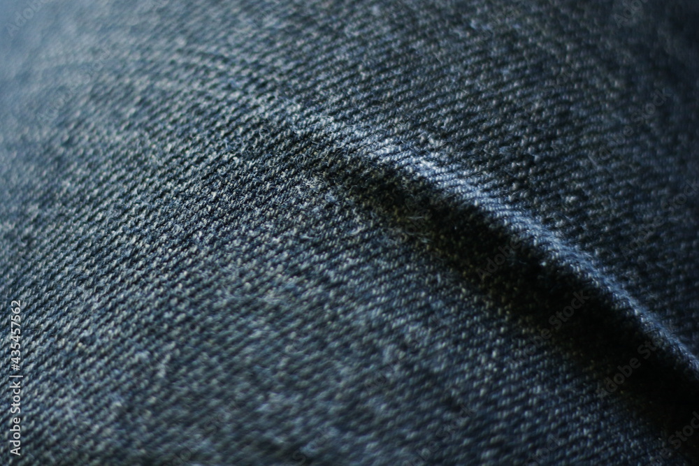 Close up of textured denim