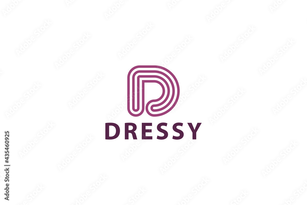 Letter D line art simple logo design Letter D line art simple logo design