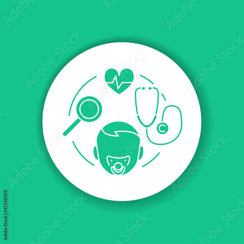 Neonatology color glyph icon. Pediatric health care sign.