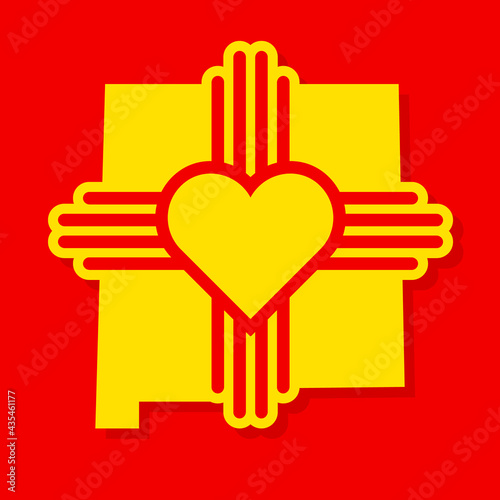 Zia heart new mexico state shape image. Clipart image. Clipart image isolated on white background photo