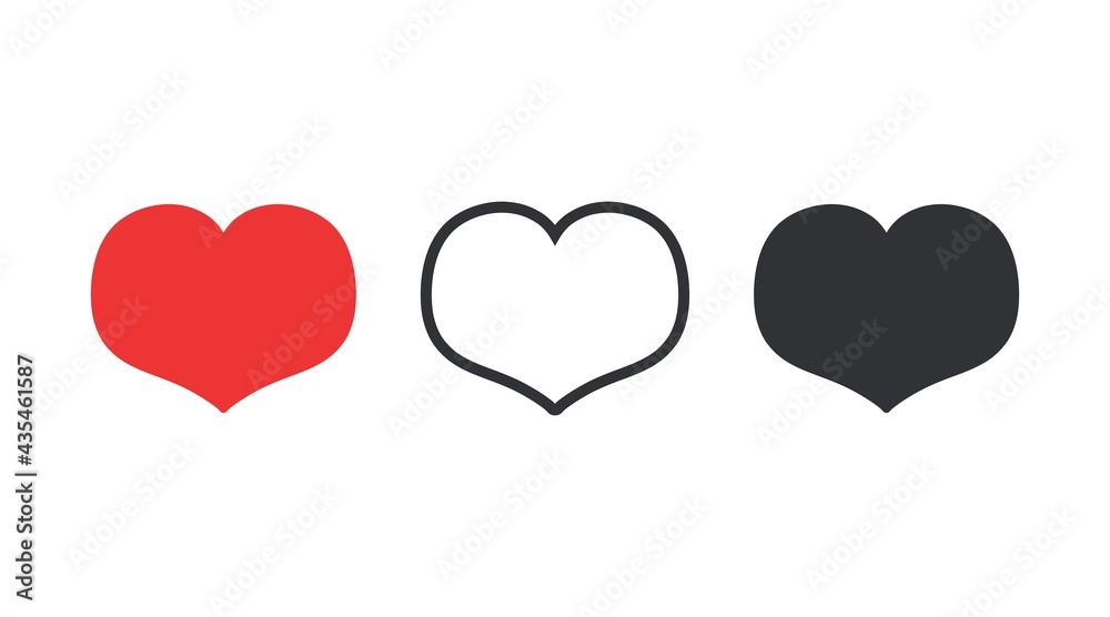 Vector heart symbols set
