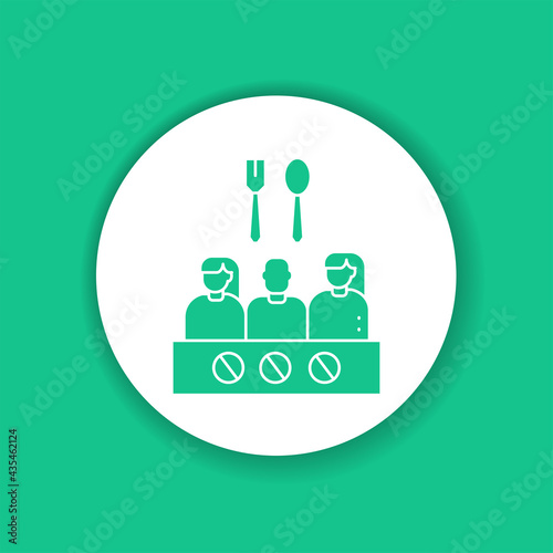 Hunger strike color glyph icon. Voluntary food refuse