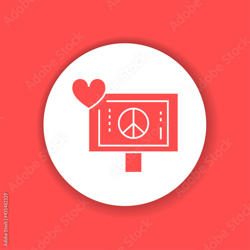 Pacifism glyph color icon. Anti war movement.