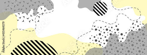 Abstract modern yellow grey banner template with patterns for social media. Bg texture for poster cover design. Facebook or Instagram cover.