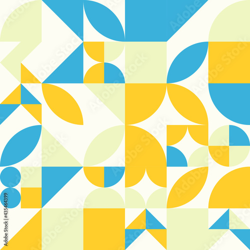 Geometry minimalistic seamless pattern with rectangles, squares, circles, simple shape and figure. Abstract vector design template for web banner, business presentation, corporate identity, fabric pri
