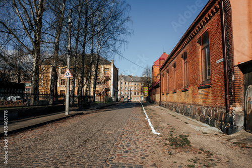 street with old houses in Sovetsk, Kaliningrad Region