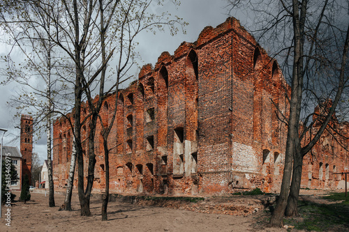 Huge ruins of the old brick Ragnit (Ragaine) castle in Neman (former Ragnit, or Ragaine), Kaliningrad region photo