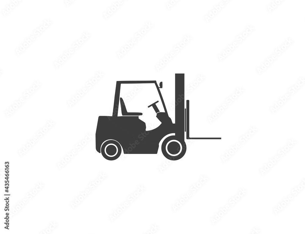 Fork truck, forklift, transport, shipping icon. Vector illustration.