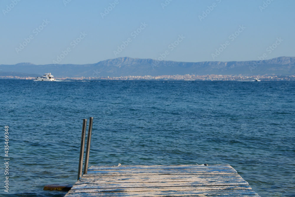 Wooden jetty over sea
