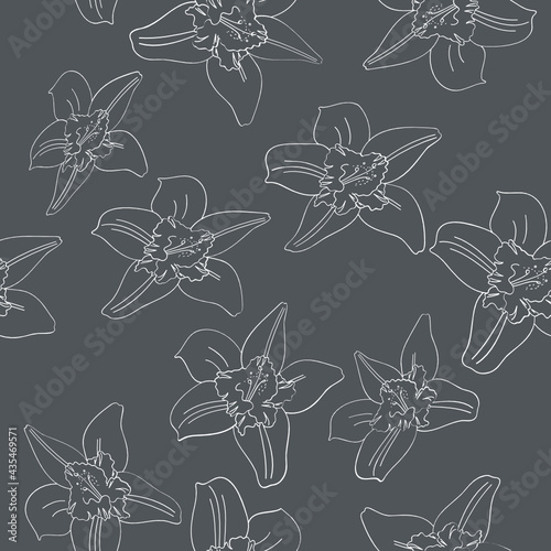 vanilla flower vector seamless pattern