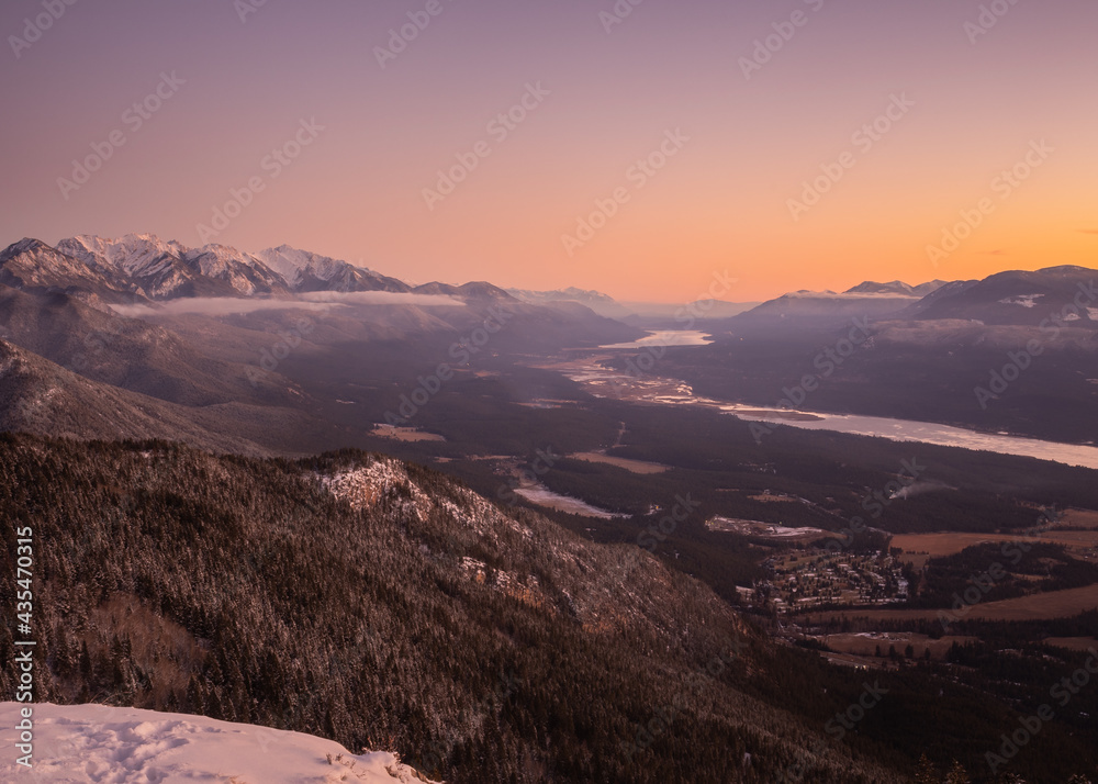 Mountain Sunset in Winter