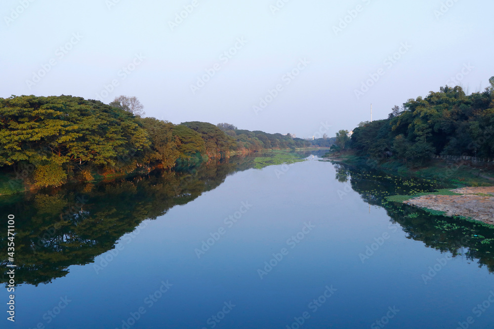Mutha River arises in the Western Ghats and flows eastward until it merges with the Mula River in the city of Pune,  Near Pune Municipal Corporation, Maharashtra, India
