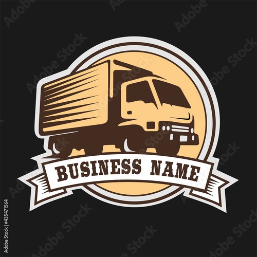 semi truck logo design vector