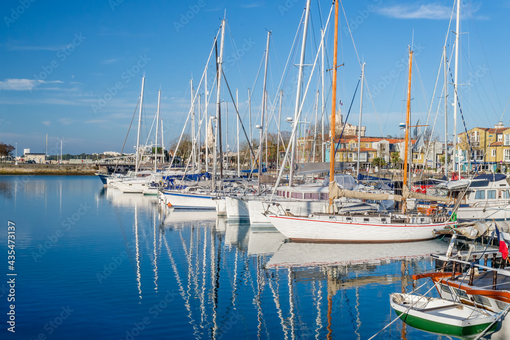 Yachts in harbour on Atlantic coast France at La Rochelle,  Charente-Maritime