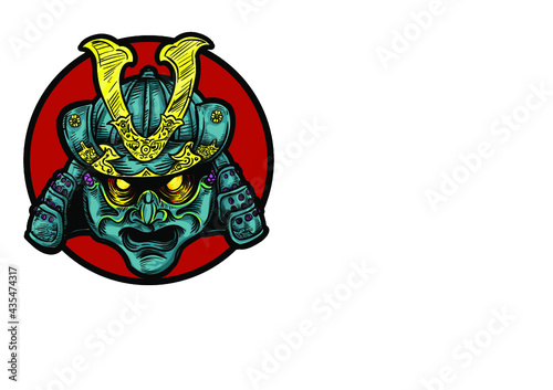 samurai head illustration