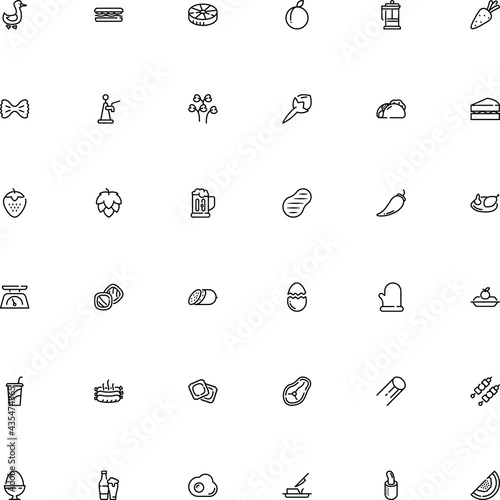 icon vector icon set such as: drawn, tart, water, kettle, kitchenware, purple, green, icons, sub, bratwurst, collection, cannelloni pasta shape, herb, measurement, stick, sing, plastic, carrot
