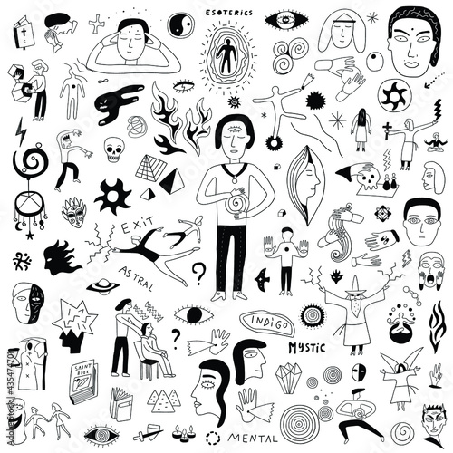Esoterica, extrasensory people , magic doodle set