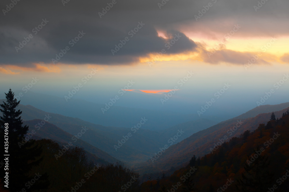 Mountain Landscape with cloudy sky