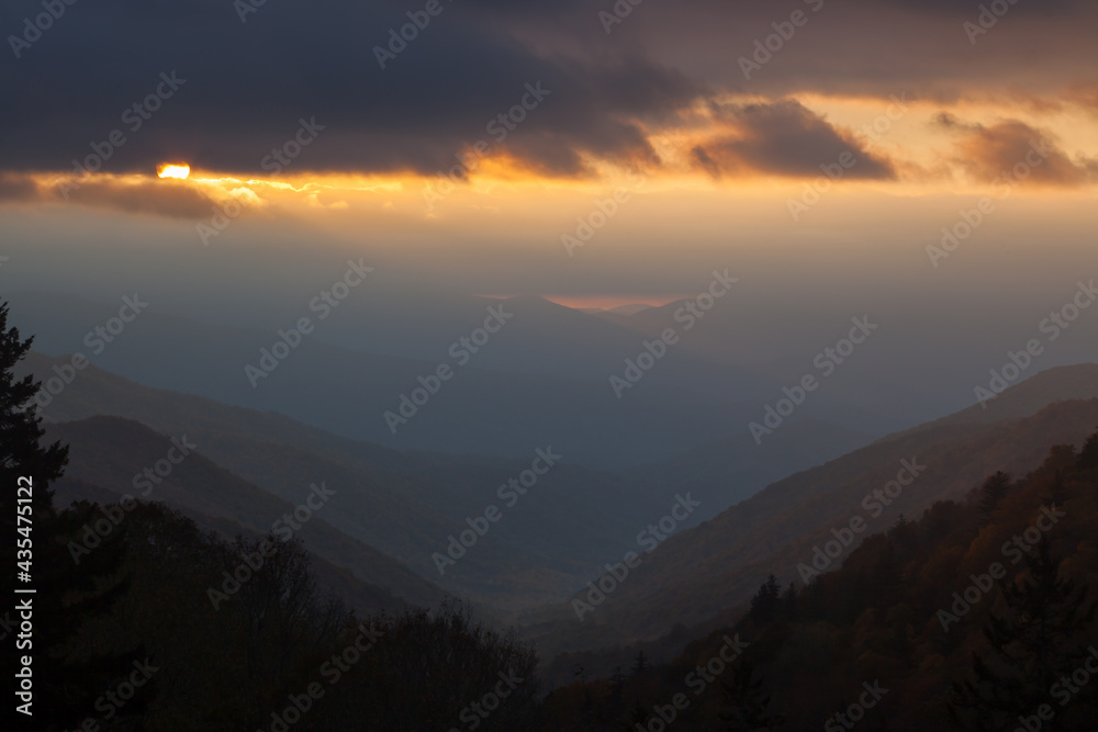 Mountain Landscape with cloudy sky