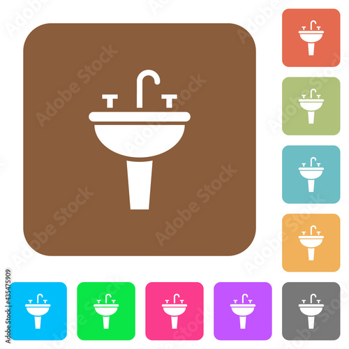 Sink rounded square flat icons