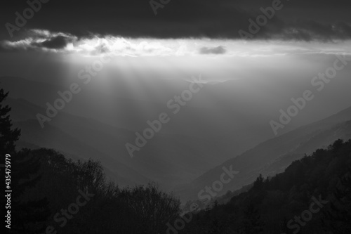 Sunrise in black and white