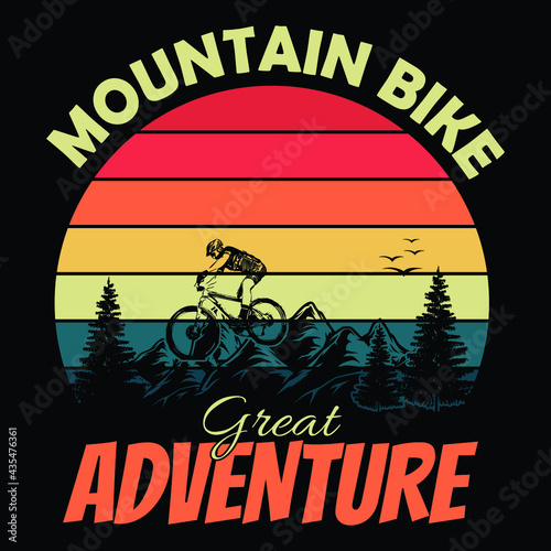 Mountain Biking Vintage T-shirt Design