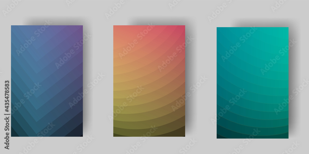 Abstract background set of geometric gradients vector illustration