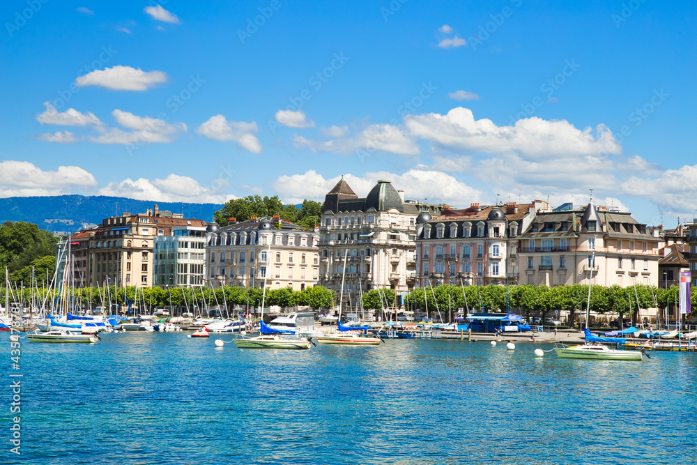 Geneva Cityscape during a Summer Sunny Day, Switzerland
