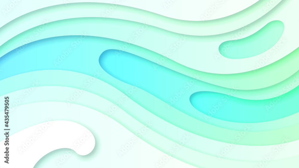 Abstract Paper Cut Wavy Sea Ocean Wave Water Blue White Background Vector Design Abstract Paper Cut Wavy Sea Ocean Wave Water Blue White Background Vector Design