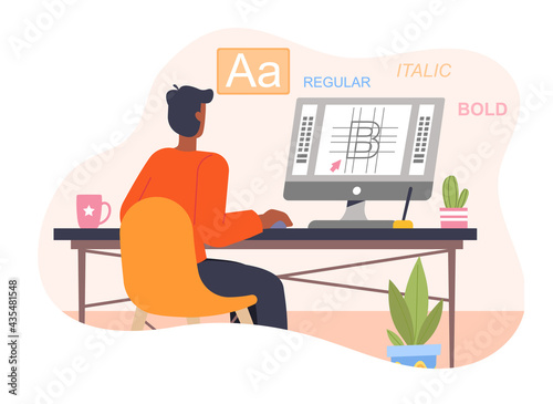 Graphic design professional in middle of workflow