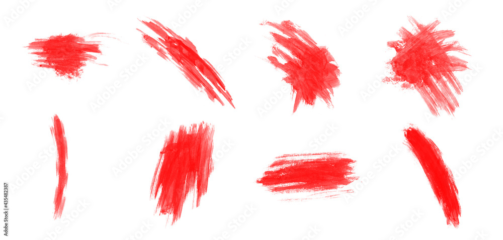 Red smear and stroke brushes for painting Red smear and stroke brushes for painting