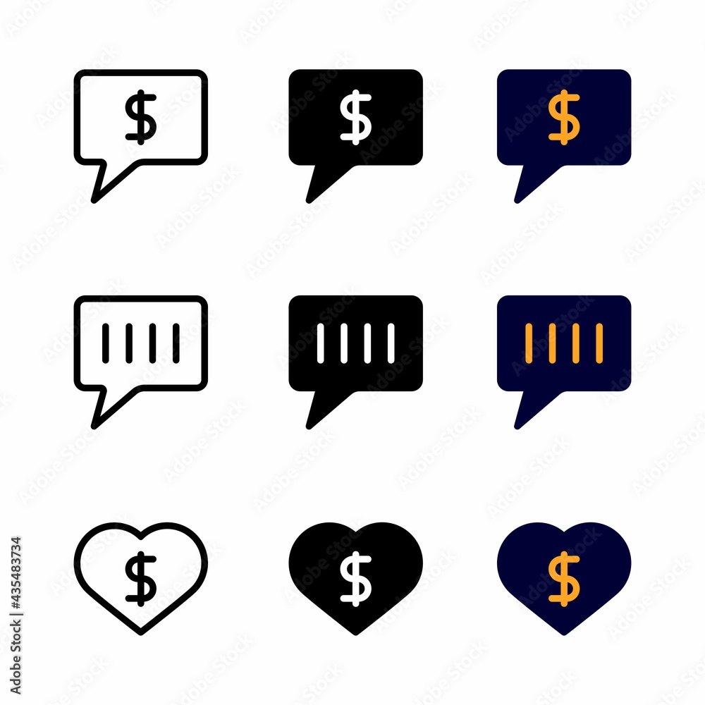 income icon set with three style for presentation, poster, banner, and ...