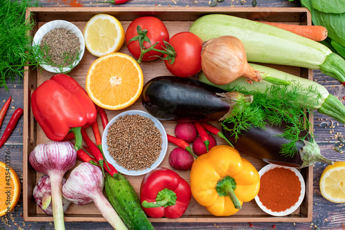 Wallpaper Mural Farm organic natural fresh vegetables. For a raw, balanced vegan diet. Healthy lifestyle for diet and detox Torontodigital.ca