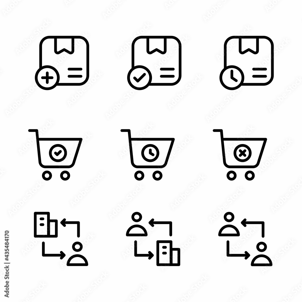 ecommerce icon set with outline style for presentation, poster, and social media ecommerce icon set with outline style for presentation, poster, and social media