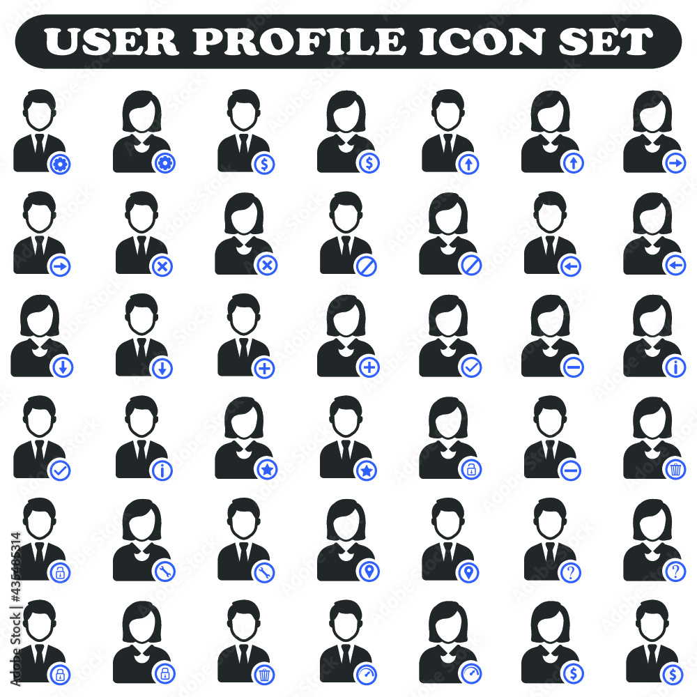 user profile icon set vector