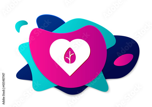 Color Vegan food diet icon isolated Color background. Organic, bio, eco symbol. Vegan, no meat, lactose free, healthy, fresh and nonviolent food. Abstract banner with liquid shapes. Vector