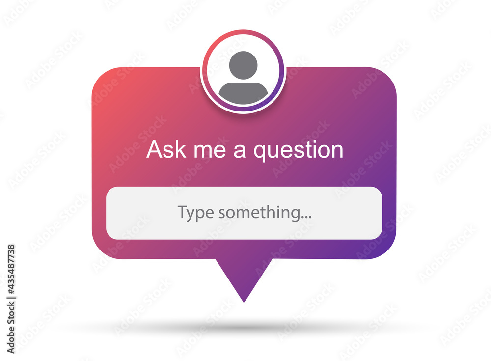 Ask me a question vector banner. User interface window. - obrazy, fototapety, plakaty 