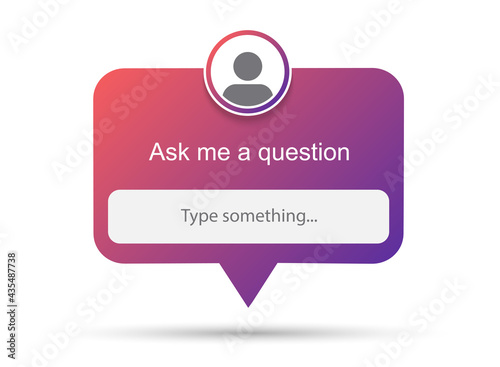 Ask me a question vector banner. User interface window.