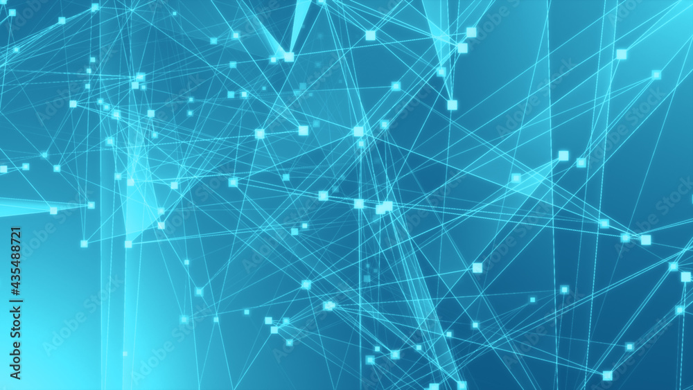 Abstract blue green polygon tech network with connect technology background. Abstract dots and lines texture background. 3d rendering. Abstract blue green polygon tech network with connect technology background. Abstract dots and lines texture background. 3d rendering.